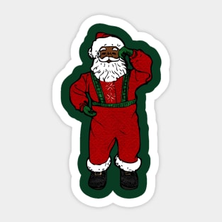 red velvet black santa claus christmas Sticker